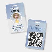Badge de sécurité d'entreprise avec code-barres et (Avant & arrière)