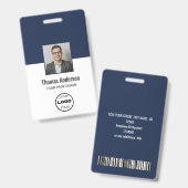 Badge de sécurité d'entreprise avec photo d'employ (Avant & arrière)