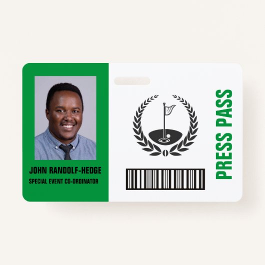 BADGE DE SÉCURITÉ DES ÉVÉNEMENTS SPÉCIAUX DE GOLF (Devant)