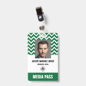 BADGE DE SÉCURITÉ DES MÉDIAS - Carte d'identité av (Avant avec clip)