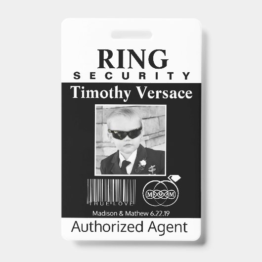 Badge de sécurité du porteur de bague (Avant)