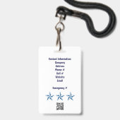 Badge de sécurité média avec code QR pour événemen (Arrière avec lanière)