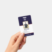 Badge de sécurité noir avec photo et code QR (Manuel / portable)