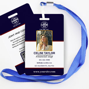 Badge de sécurité noir avec photo et code QR