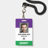 BADGE DE SÉCURITÉ PHOTO - Badge d'identité avec ph (Avant avec lanière)