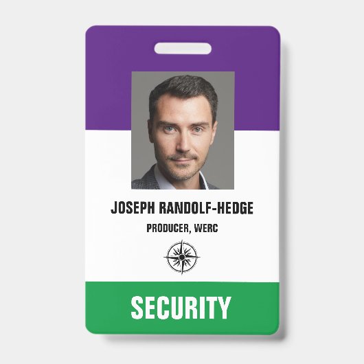 BADGE DE SÉCURITÉ PHOTO - Badge d'identité avec ph (Avant)