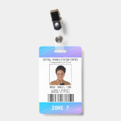 Badge de sécurité photo couleur pour la santé à do (Avant avec clip)