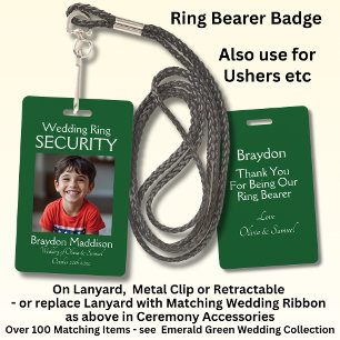 Badge de sécurité photo de porteur de bague Vert é