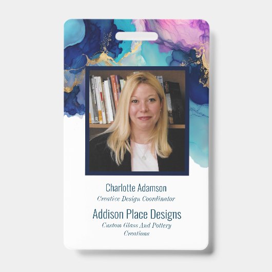 Badge de sécurité pour employés avec image en encr (Avant)