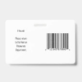 Badge de sécurité pour employés - Horizontal (Arrière)