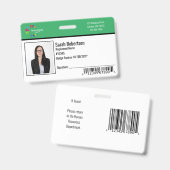 Badge de sécurité pour employés - Horizontal (Avant & arrière)