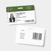 Badge de sécurité pour employés - Horizontal (Avant & arrière)