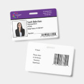 Badge de sécurité pour employés - Horizontal (Avant & arrière)