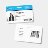 Badge de sécurité pour employés - Horizontal (Avant & arrière)