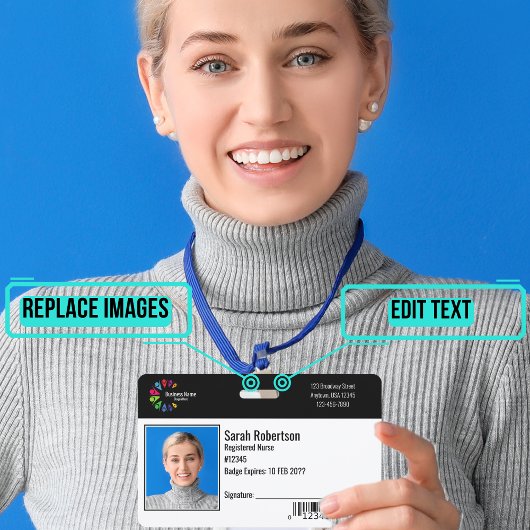 Badge de sécurité pour employés - Horizontal