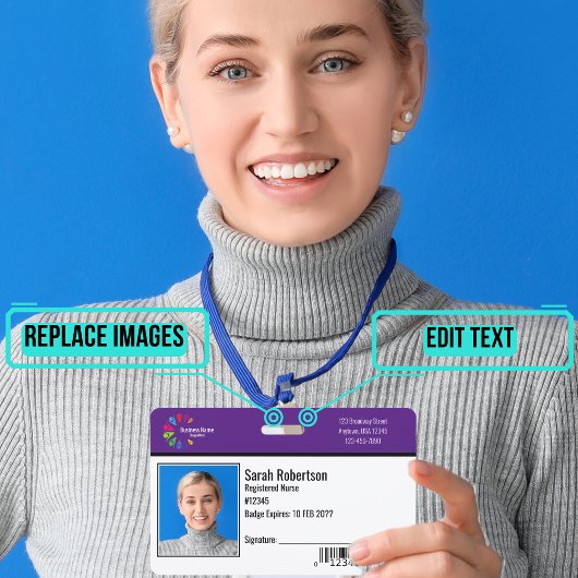 Badge de sécurité pour employés - Horizontal