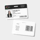 Badge de sécurité pour employés - Horizontal (Avant & arrière)
