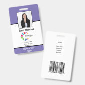 Badge de sécurité pour employés - Vertical (Avant & arrière)