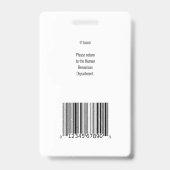 Badge de sécurité pour employés - Vertical (Arrière)