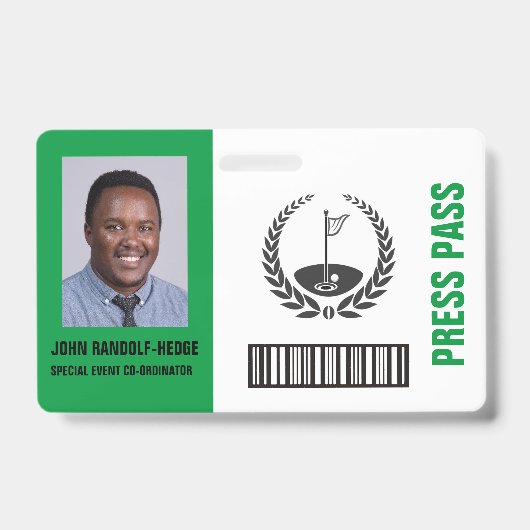 BADGE DE SÉCURITÉ POUR MANIFESTATION GOLFIQUE SPÉC (Avant)