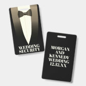 Badge de sécurité pour mariage en smoking (Avant & arrière)