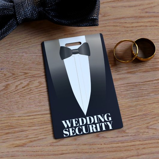 Badge de sécurité pour mariage en smoking