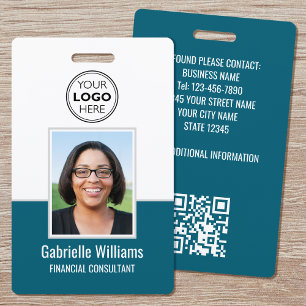 Badge de sécurité QR pour employés avec photo d'id