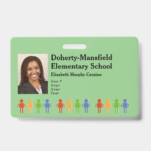 Badge de sécurité scolaire avec photo horizontale