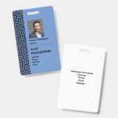 Badge de sécurité vertical avec photo de l'employé (Avant & arrière)