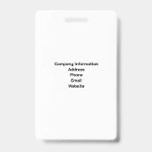Badge de sécurité vertical avec photo de l'employé (Arrière)
