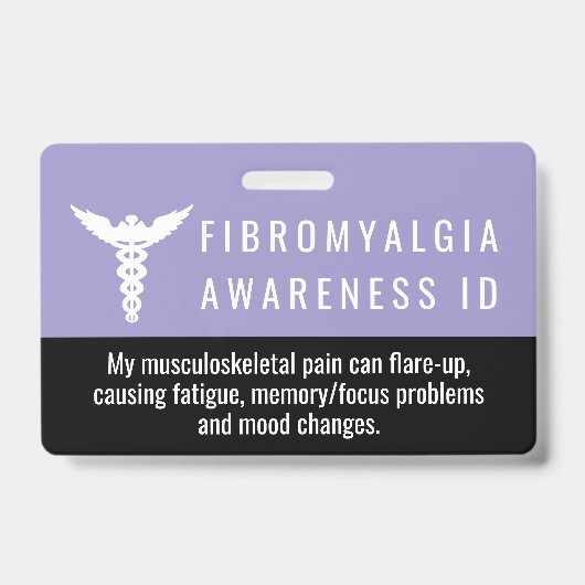 Badge de sensibilisation à la fibromyalgie ID pati (Avant)