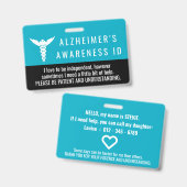 Badge de sensibilisation à la maladie d'Alzheimer (Avant & arrière)