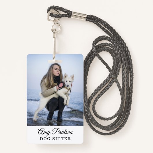 Badge de service pour animaux de compagnie Photo S (Devant avec lanière)