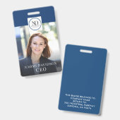 Badge de société avec photo d'identité de l'employ (Avant & arrière)