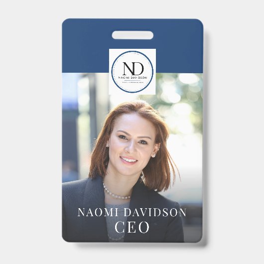 Badge de société avec photo d'identité de l'employ (Avant)