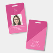 Badge de société de photo d'identité d'employé (Avant & arrière)