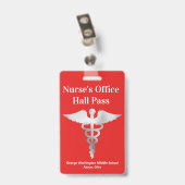 Badge de sortie de l'infirmière scolaire (Arrière avec clip)