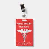 Badge de sortie de l'infirmière scolaire (Avant avec clip)