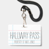 Badge de sortie personnalisé pour enseignant (Avant avec lanière)