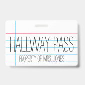 Badge de sortie personnalisé pour enseignant (Avant)