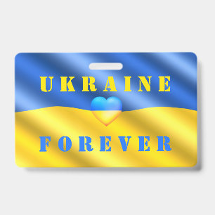 Badge de soutien à l'Ukraine avec le drapeau ukrai