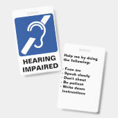 Badge de soutien aux malentendants (Avant & arrière)