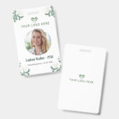 Badge de style Eucalyptus vert (Recto et verso)