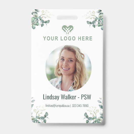 Badge de style Eucalyptus vert (Face)