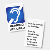 Badge de support pour déficiences auditives (Front & Back)