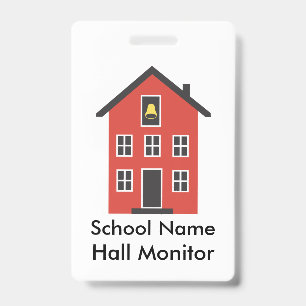 Badge de surveillant de couloir de l'école rouge