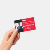 Badge de symposium horizontal rouge, blanc, noir (Manuel / portable)