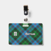 Badge de tartan de chasse Clan Morrison (Avant avec clip)