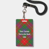 Badge de tartan du clan Fraser (Arrière avec lanière)