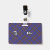Badge de tartan moderne du clan Elliot (Avant avec clip)